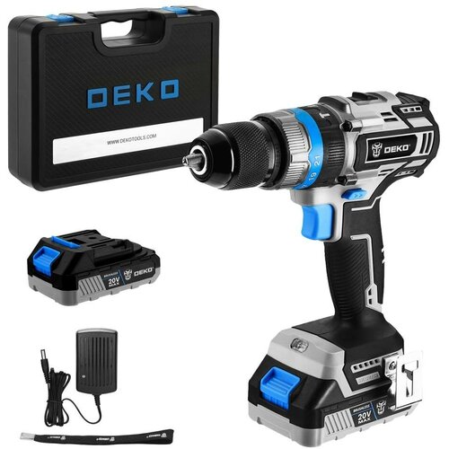 Дрель-шуруповерт аккумуляторная ударная бесщеточная DEKO DKCID20 20В 80 Нм 230Ач 063-4421 1075200₽