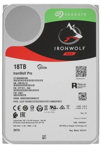 Жесткий диск SEAGATE Ironwolf Pro , 18ТБ, HDD, SATA III, 3.5" - фото №3