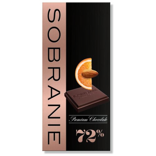 Шоколад SOBRANIE горький с апельсином и орехами 72% какао, 90 г