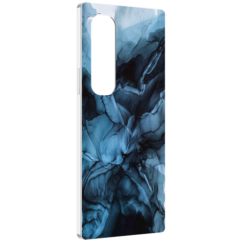 Чехол MyPads голубой дымок для Samsung Galaxy Z Fold 4 (SM-F936) задняя-панель-накладка-бампер чехол mypads голубой попугайчик для samsung galaxy z fold 4 sm f936 задняя панель накладка бампер