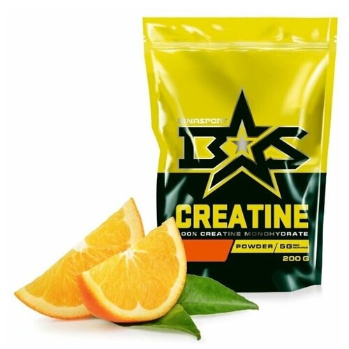фото Креатин моногидрат порошок binasport "creatine" 200 г со вкусом апельсина