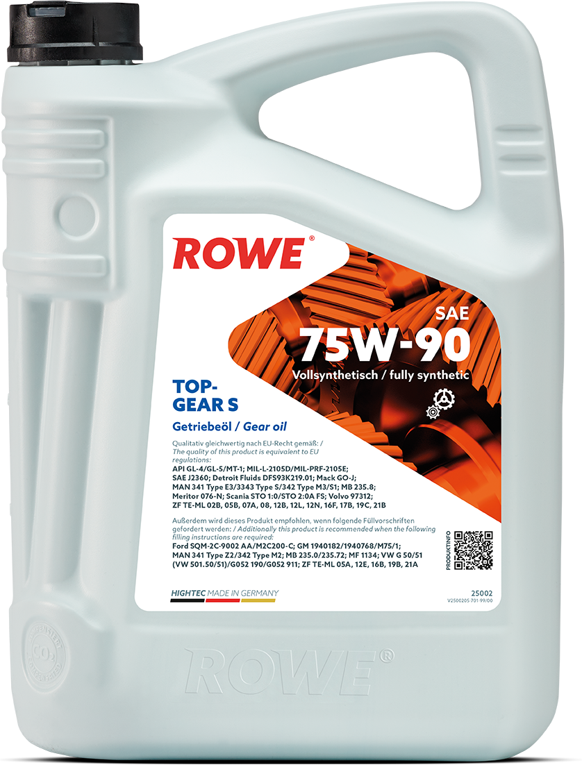 Масло трансмиссионное ROWE HIGHTEC TOPGEAR SAE 75W-90 S синтетическое 5 л