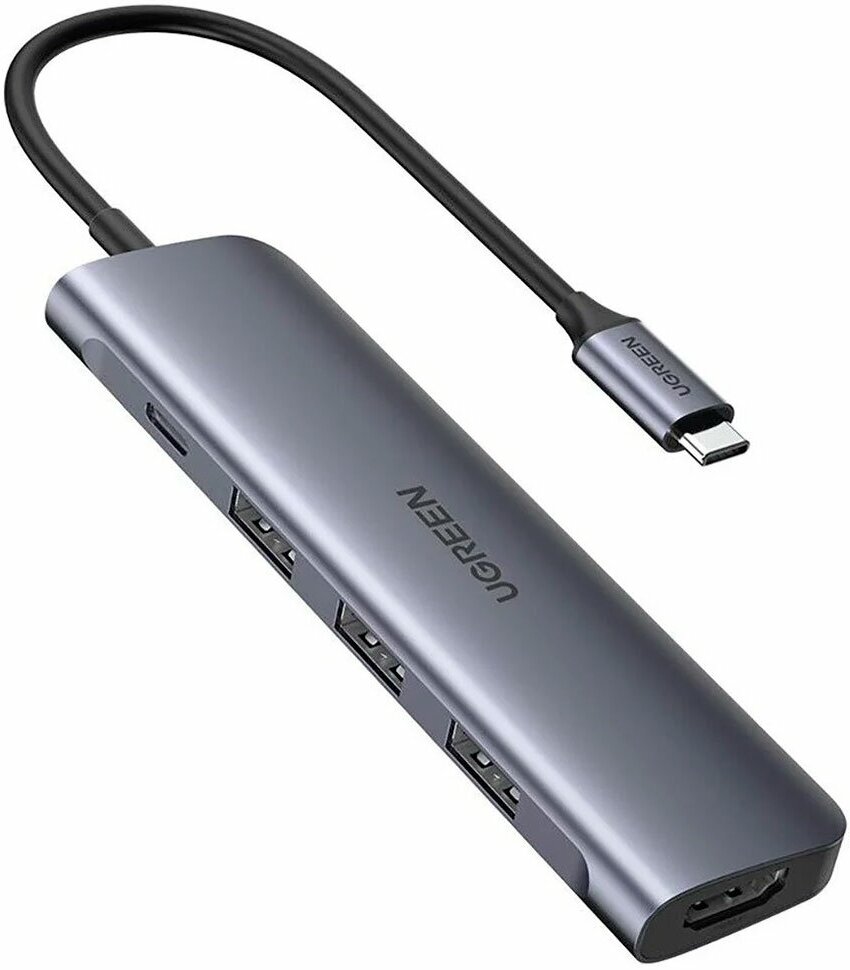 USB-концентратор 5 в 1 (хаб) Ugreen 3 х USB 3.0, HDMI, PD (50209)
