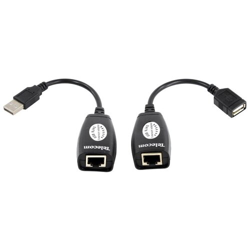 Переходник/адаптер Telecom USB A - RJ 45 (TU824), 0.1 м, 2 шт., черный