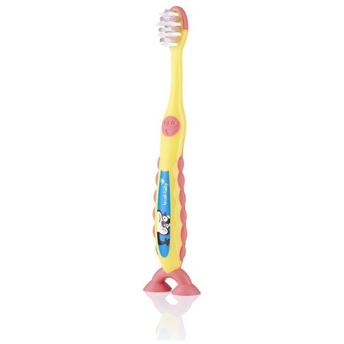 Купить Зубная щетка Brush-Baby Зубная щетка Brush Baby FlossBrush 3-6 лет, желтая, желтый/розовый, Зубные щетки