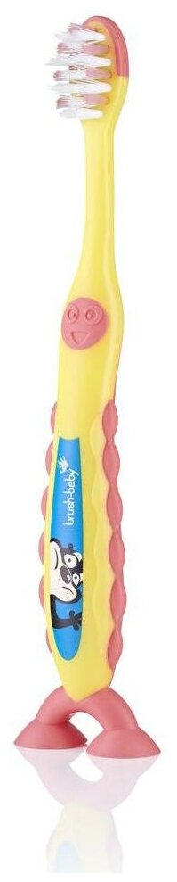 Brush-Baby FlossBrush NEW зубная щётка, 3-6 лет, желтая