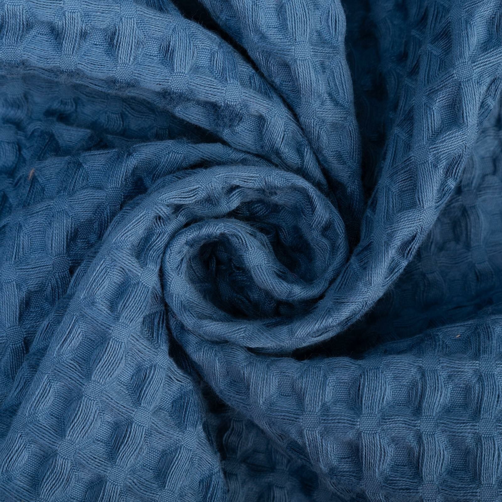 Халат вафельный мужской удлиненный Этель "Boho" размер 50-52, цвет синий, 100% хлопок, 290 г/м2
