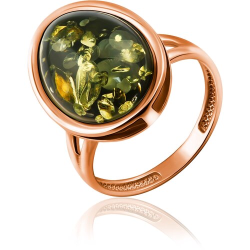 фото Кольцо diamant online, золото, 585 проба, янтарь, размер 20, оранжевый