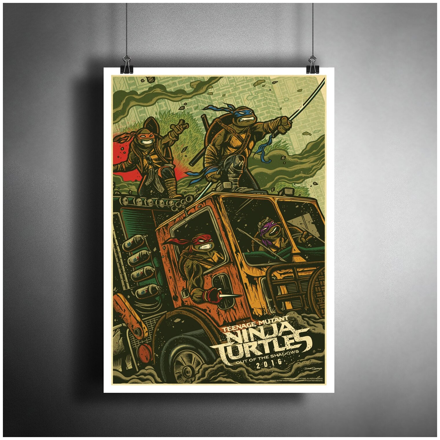 Постер плакат для интерьера "Мультсериал, комиксы: Черепашки Ниндзя. Ninja Turtles"/ Декор дома, офиса, комнаты A3 (297 x 420 мм)