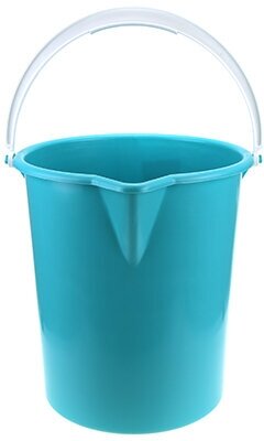 фото Ведро пластмассовое 12л, д26см, h30см, мерное, с носиком, зеленый, ГОСТ Р 50962-96 (Россия)