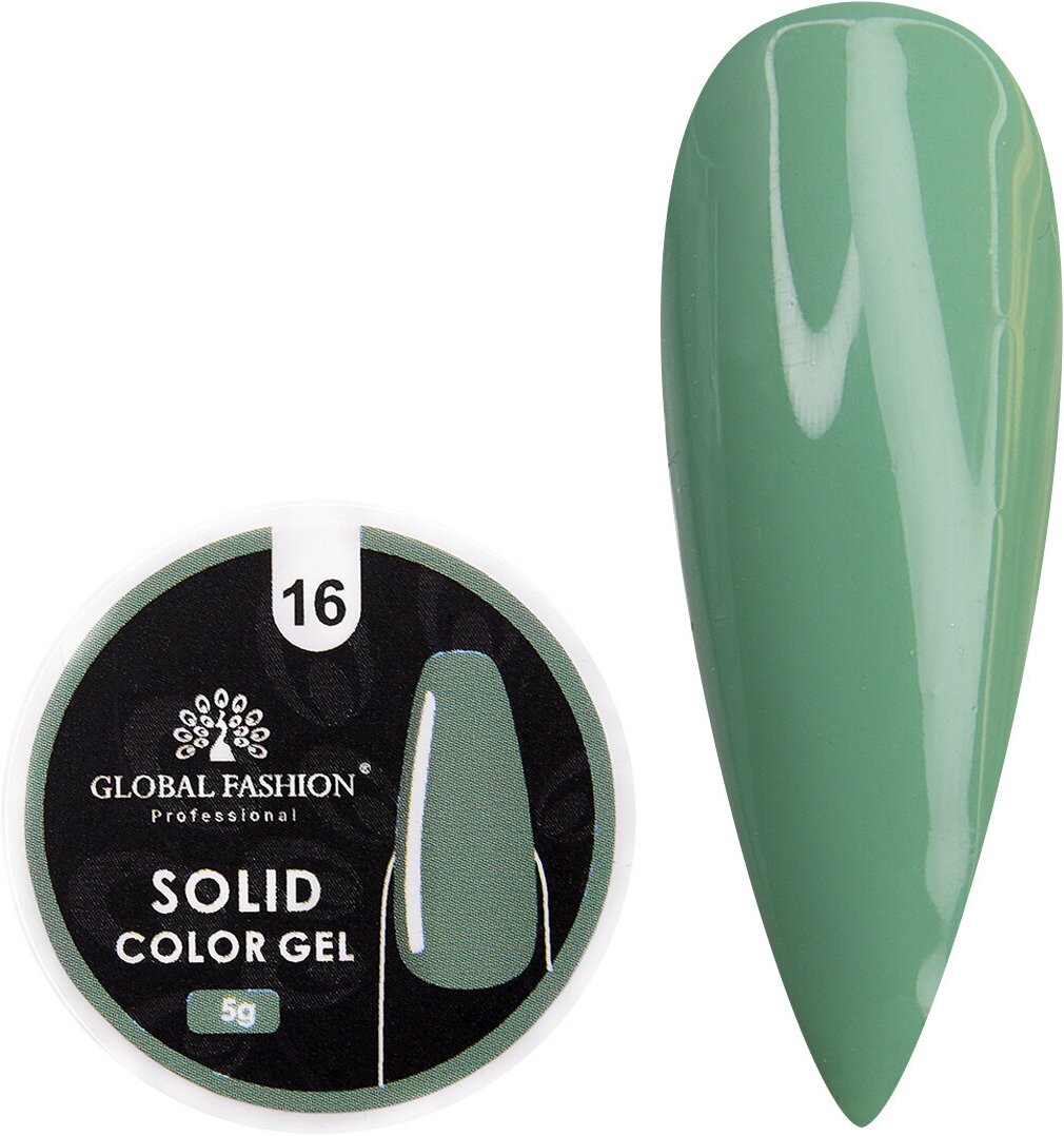 Global Fashion Гель-краска повышенной плотности для рисования и дизайна ногтей, Solid color gel, 5 гр / 16