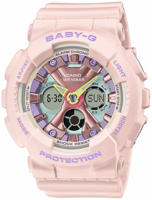 Наручные часы CASIO Baby-G BA-130PM-4A, розовый, золотой