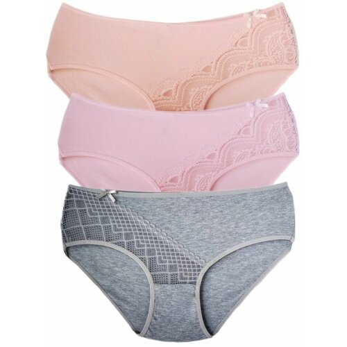 фото Трусы rimel life, 3 шт., размер 2xl, серый, розовый