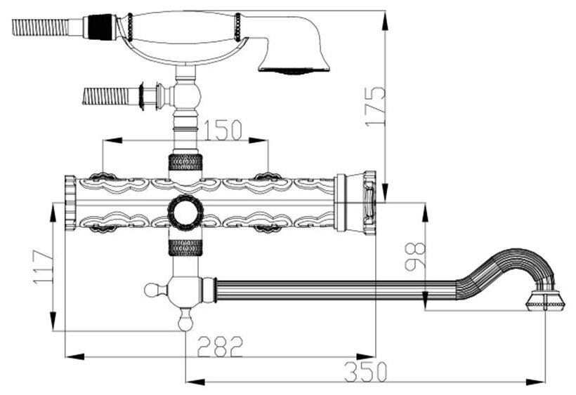 Смеситель ZorG Antic A 101WDN-BR, бронза бронза