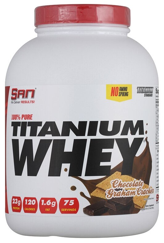 Протеин SAN 100% Pure Titanium Whey 2270 гр. шоколадное бисквитное печенье