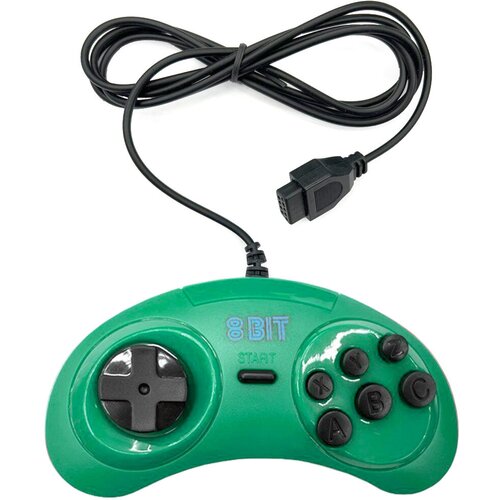Геймпад джойстик 8-bit форма Sega узкий разъем 9 pin зеленый 52700₽