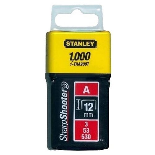 Скобы STANLEY для степлера, 1-TRA208T, 47 мм, 1000 шт. stanley light duty stapler pins a6mm