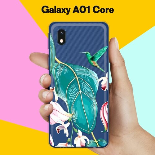 Силиконовый чехол Колибри на Samsung Galaxy A01 Core силиконовый чехол на samsung galaxy a01 core m01 core самсунг а01 кор с эффектом блеска мятные блестки