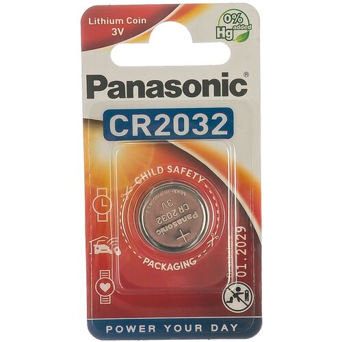 Дисковая литиевая батарейка CR2032 3В бл/1 Panasonic 5019068085138 15545842 батарейка cr2032 1шт panasonic panasonic арт cr2032