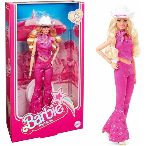 фото Кукла barbie the movie марго робби в роли барби в розовом наряде и ковбойской шляпе