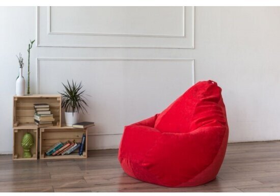 Кресло Мешок Груша Красный Микровельвет (XL, Классический) - фотография № 7