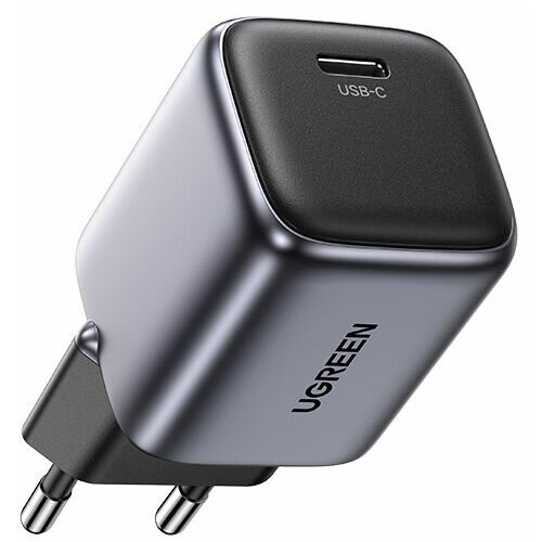Сетевое зарядное устройство UGREEN CD318 (90664) Nexode Mini 20W PD GaN Tech Charger. Цвет: серый космос