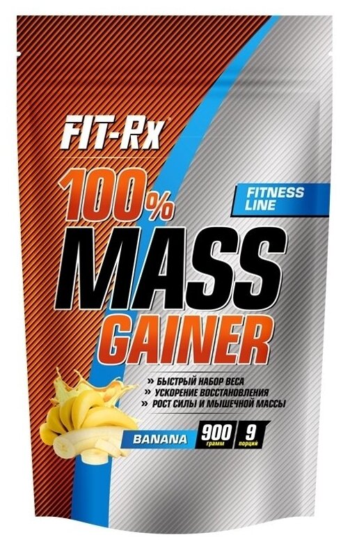 FIT-Rx Гейнер FIT-Rx 100% Mass Gainer, 900 г, вкус: банан