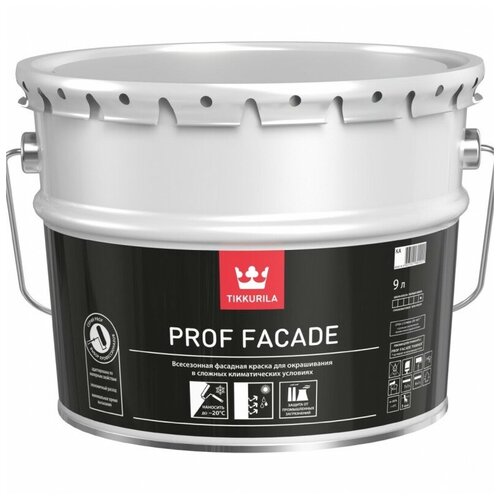 Краска акриловая Tikkurila Prof Facade глубокоматовая белый 9 л 9 кг