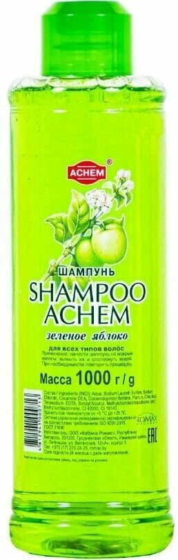 Ромакс Шампунь для волос, Achem Зеленое яблоко, 1000 мл