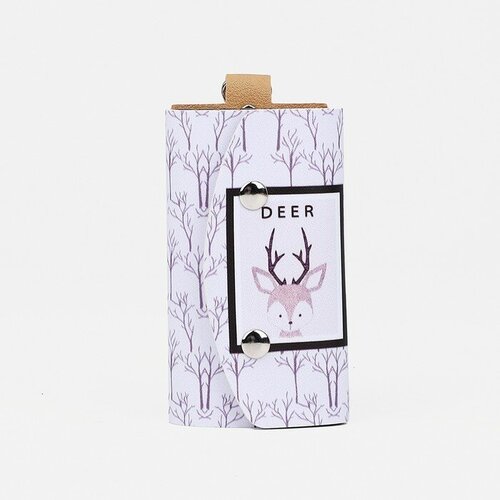 Ключница на кнопках длина 105 см 6 карабинов цвет белый 578₽