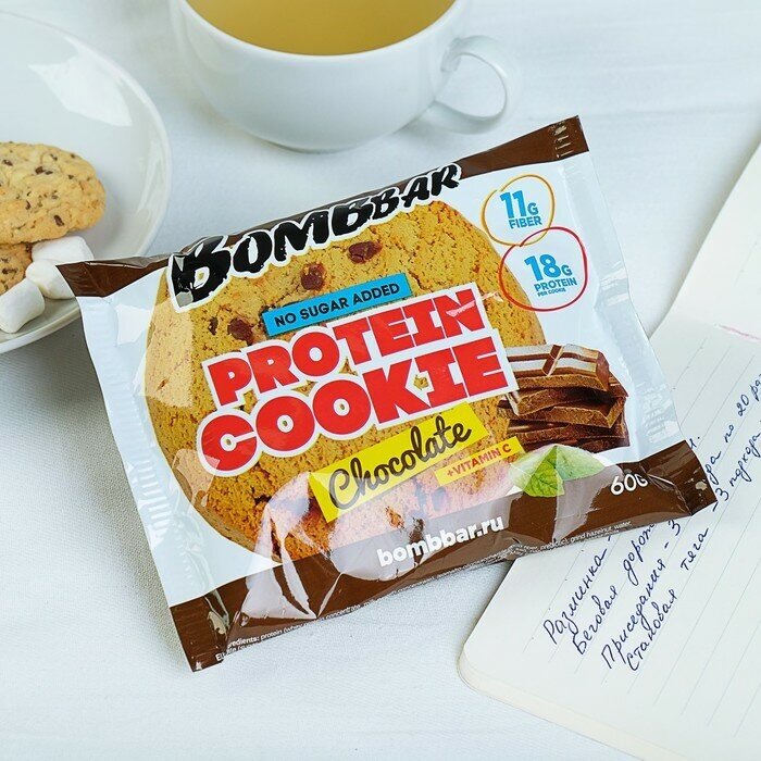 Печенье протеин. Bombbar Protein Cookie печен. 10х60гр творожный кекс (упак.:10шт) - фото №16