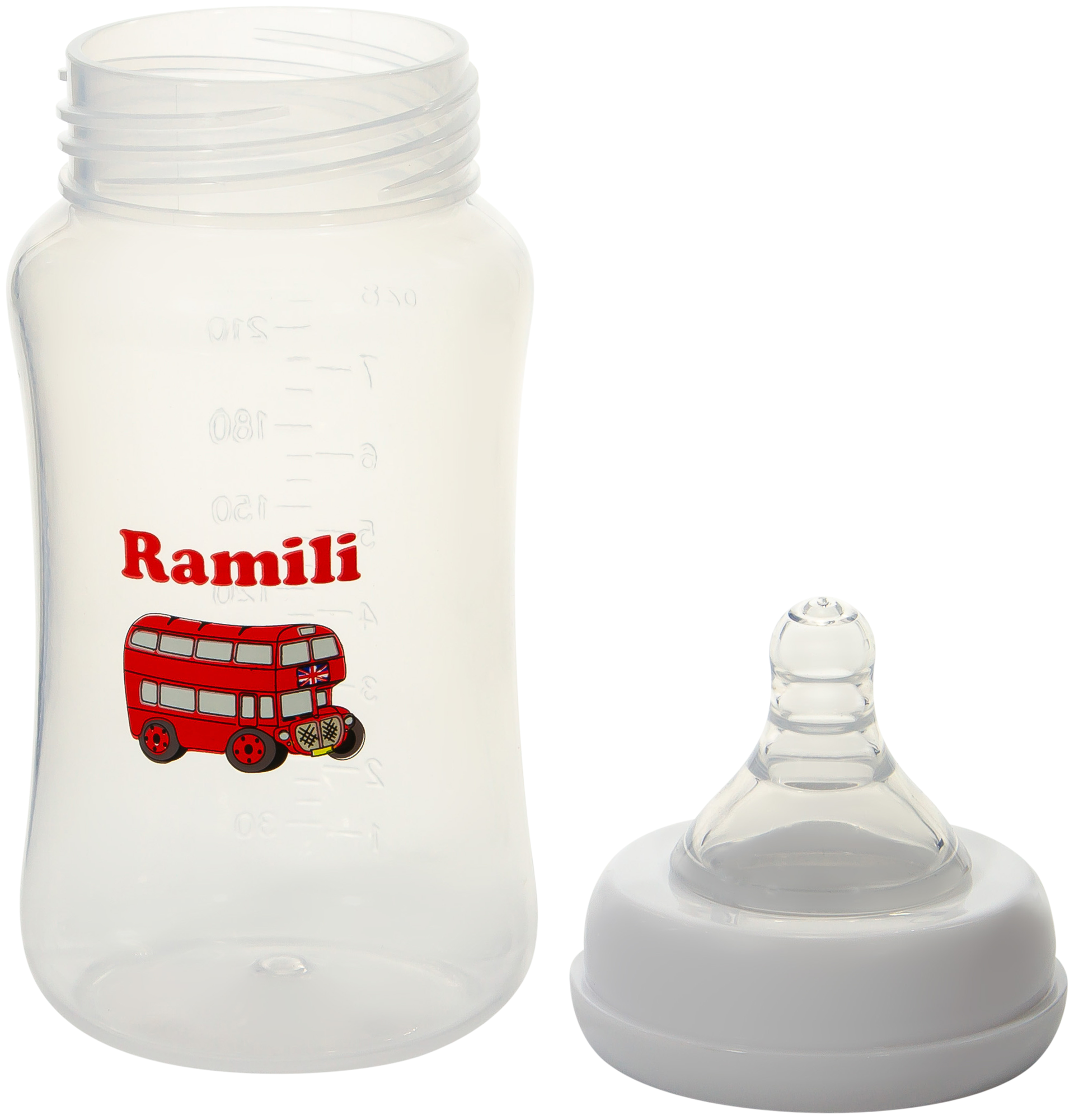 Противоколиковая бутылочка Ramili Baby, слабый поток, 240мл - фото №2