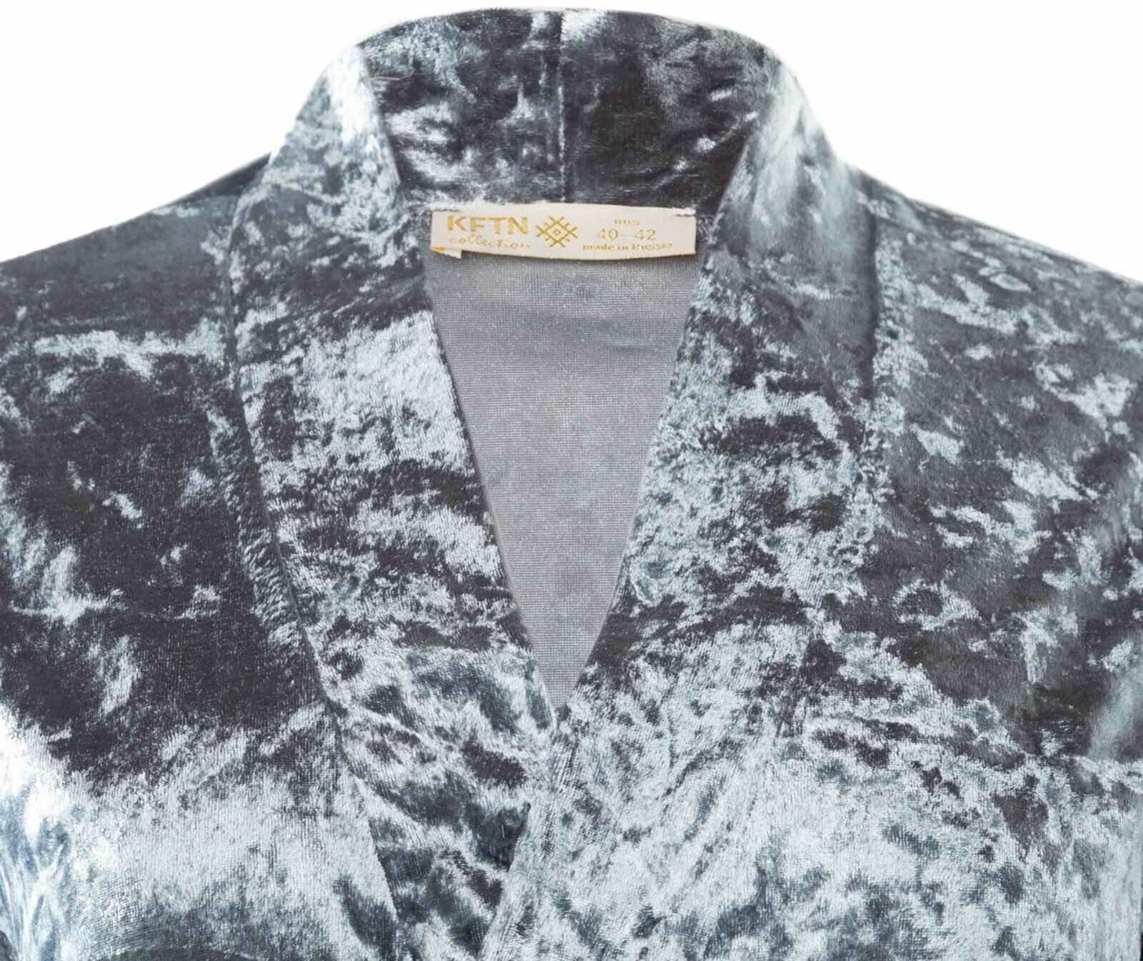 Комплект Kaftan, рубашка, брюки, укороченный рукав, пояс, без карманов, размер 52-54, синий - фотография № 2