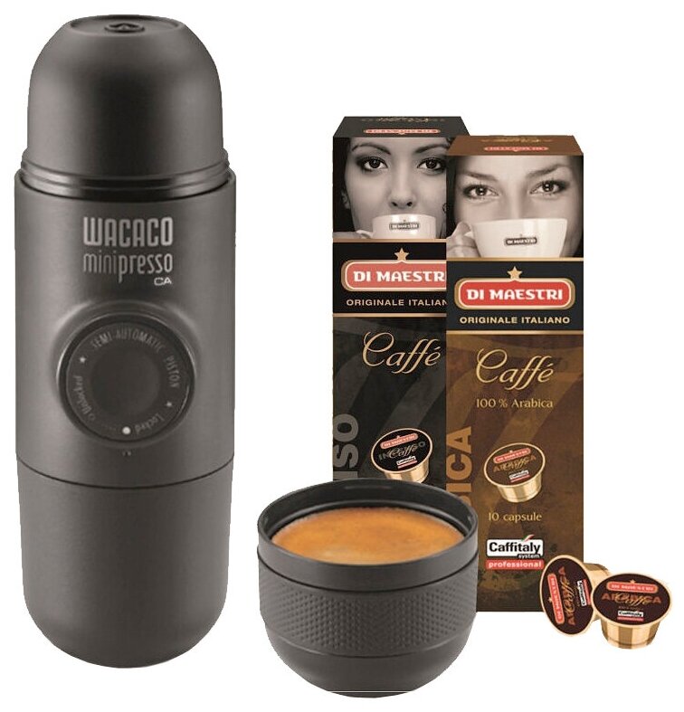Кофеварка капсульная Wacaco Minipresso CA в комплекте с 20 капсулами .