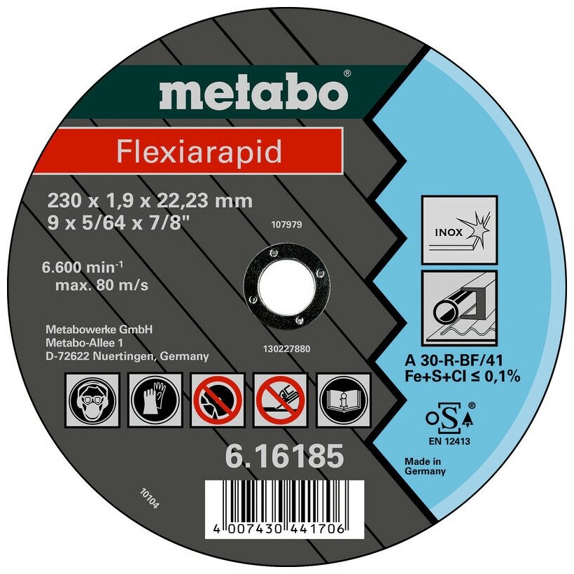 Диск отрезной Metabo Flexiarapid 616185000