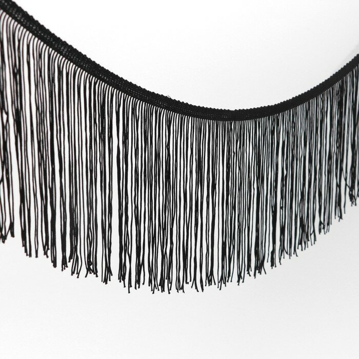Арт Узор Тесьма декоративная «Бахрома», 150 мм, 5 ± 0,5 м, цвет чёрный