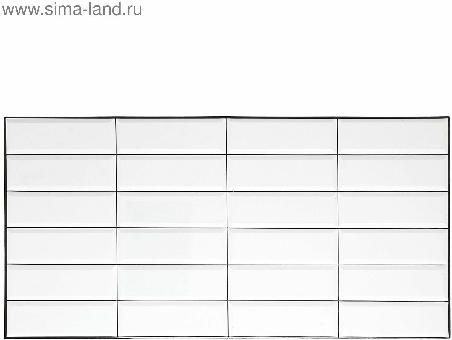 фото Панель ПВХ Плитка Белая черный шов 957х482 мм