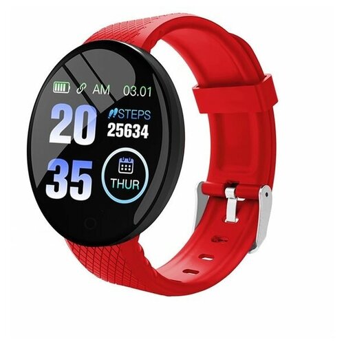 Смарт-Часы Android Wear (Фитнес-браслет), красный ремешок