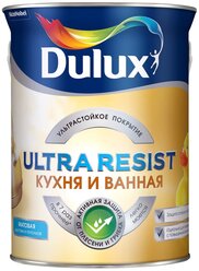 Краска латексная Dulux Ultra Resist Кухня и ванная влагостойкая моющаяся матовая бесцветный 0.9 л