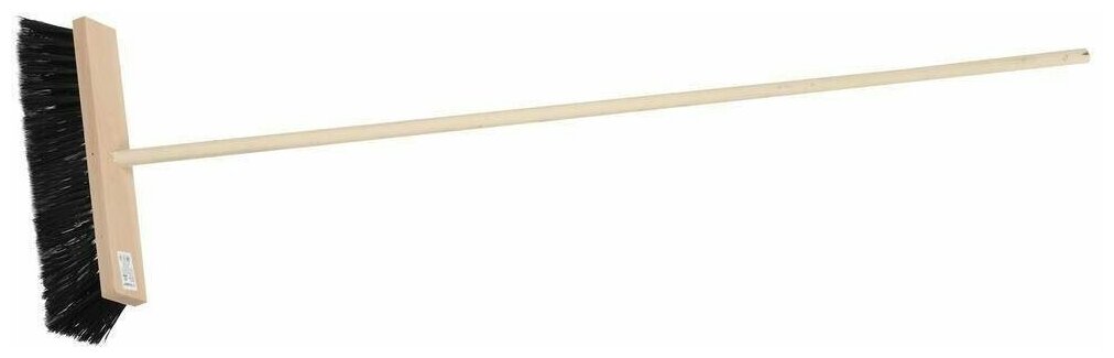 Щетка ЗУБР уличная деревянная с ручкой, волокно 90мм, ПЭТ, 140см, 40х7см - фотография № 1