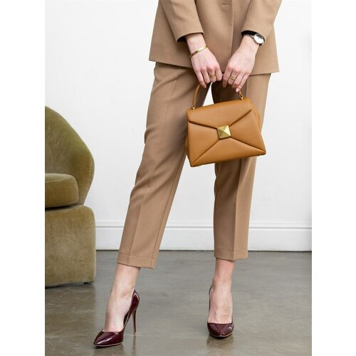 Сумка кросс-боди , фактура зернистая, коричневый