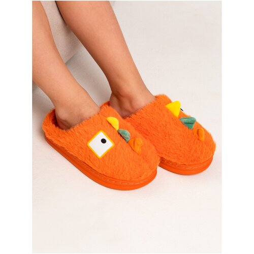 Тапочки Glamuriki, размер 28-29, оранжевый детские домашние хлопковые тапочки нескользящие комнатные теплые зимние пушистые тапочки с кроликом для девочек розовая обувь принцессы