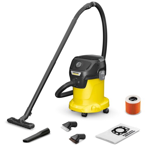 Профессиональный пылесос  KARCHER KWD 3 V-17/4/20 Suc. Brush Kit (BYY) 16284430, 1000 Вт, желтый/черный