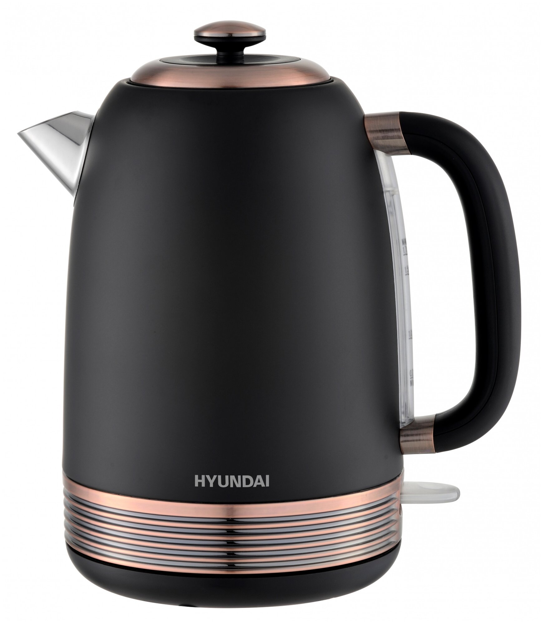 Чайник электрический HYUNDAI HYK-S4501, 2200Вт, черный и бронзовый