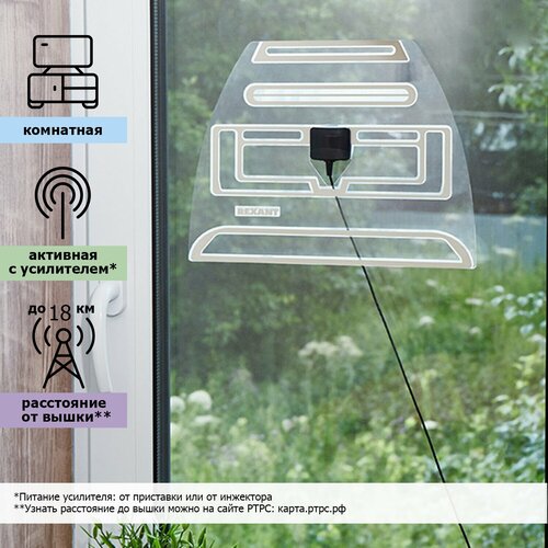 Комнатная DVB-T2 антенна REXANT Ag-703 2 м комнатная dvb t2 антенна antenna ru т 3301 1 5 м