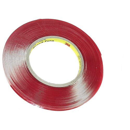 Double-sided tape / Скотч двусторонний прозрачный 3M с красной защитной лентой толщина 1мм ширина 2мм длина 10м