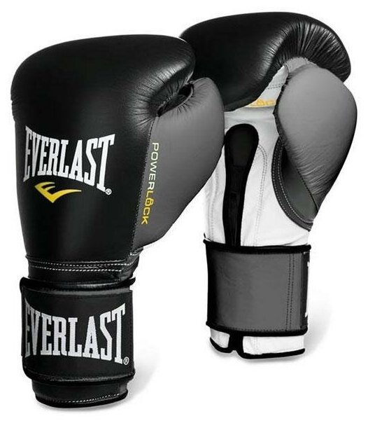 Перчатки тренировочные Everlast Powerlock 16oz черные/серые