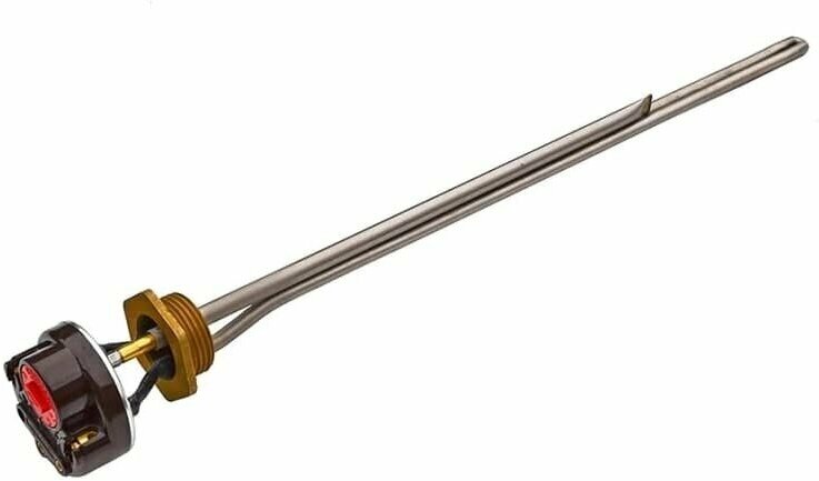 фото ТЭН для радиатора 700W, нержавейка d фланца 33 мм, резьба G1" правая, L 270 мм, 220V + стержневой термостат