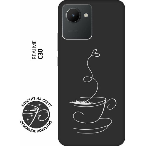 Матовый Soft Touch силиконовый чехол на realme C30, Рилми С30 с 3D принтом Coffee Love W черный матовый soft touch силиконовый чехол на realme 11 рилми 11 с 3d принтом coffee love w черный