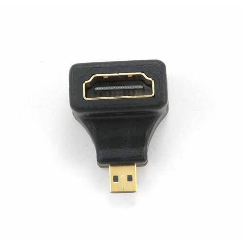 Переходник/адаптер Cablexpert HDMI - micro HDMI (A-HDMI-FDML), черный переходник hdmi microhdmi cablexpert a hdmi fdml 19f 19m угловой золотые разъемы пакет